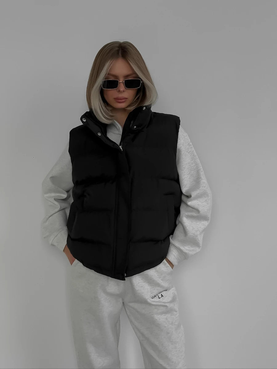 Women Coat & Jacket "Winter Sleeveless Hooded Puffer Vest Hot Trendy Outerwear Fashionable Spicy Girls Coats Vests"