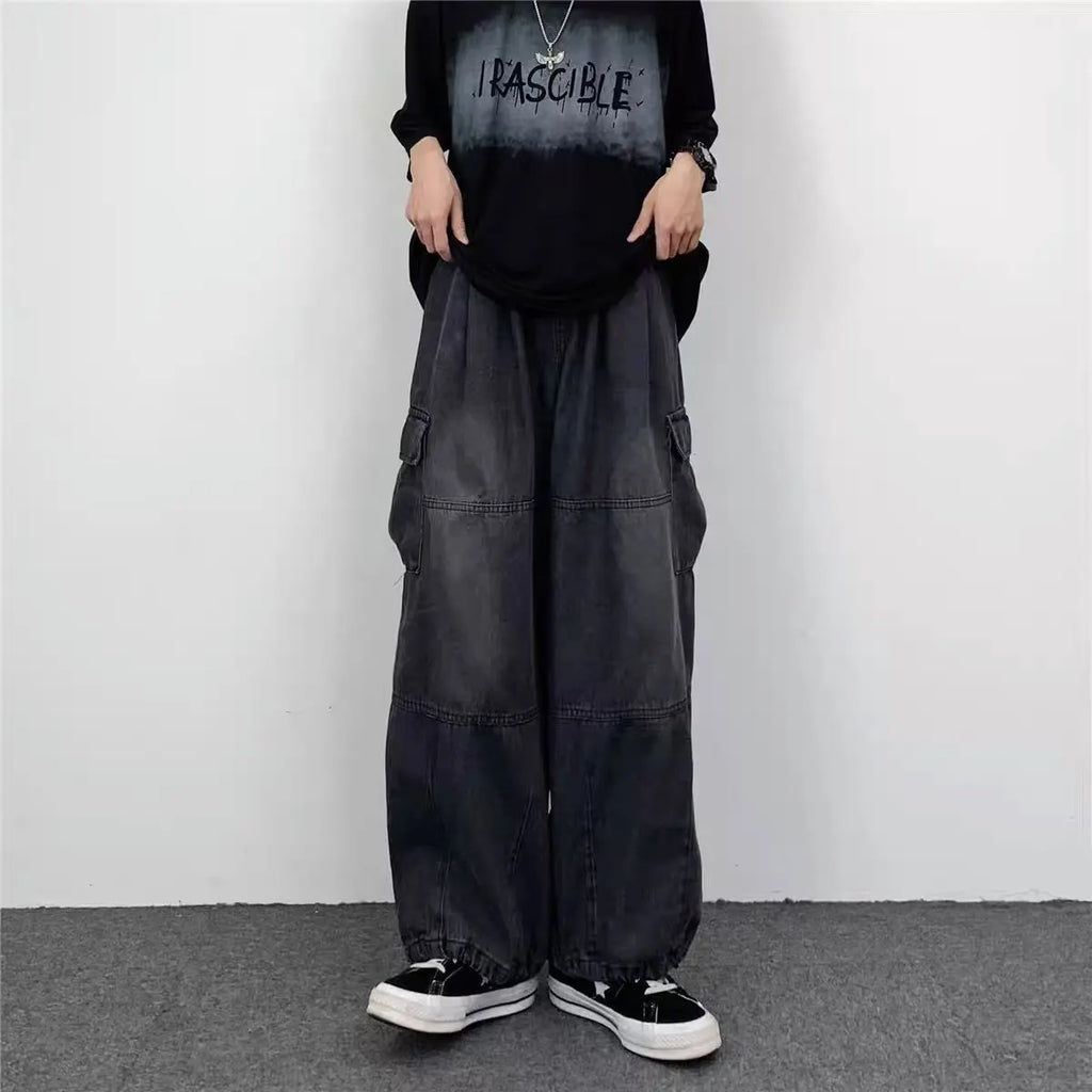 Men Cargo Pants "Vintage Wide-Leg Large Pocket Cargo"