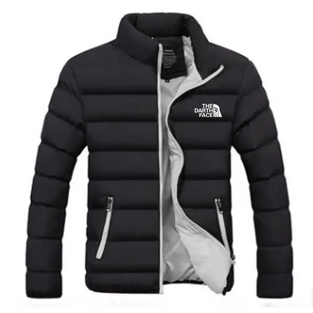 Men Parkas "winter coat solid color stand up collar zipper windproof"