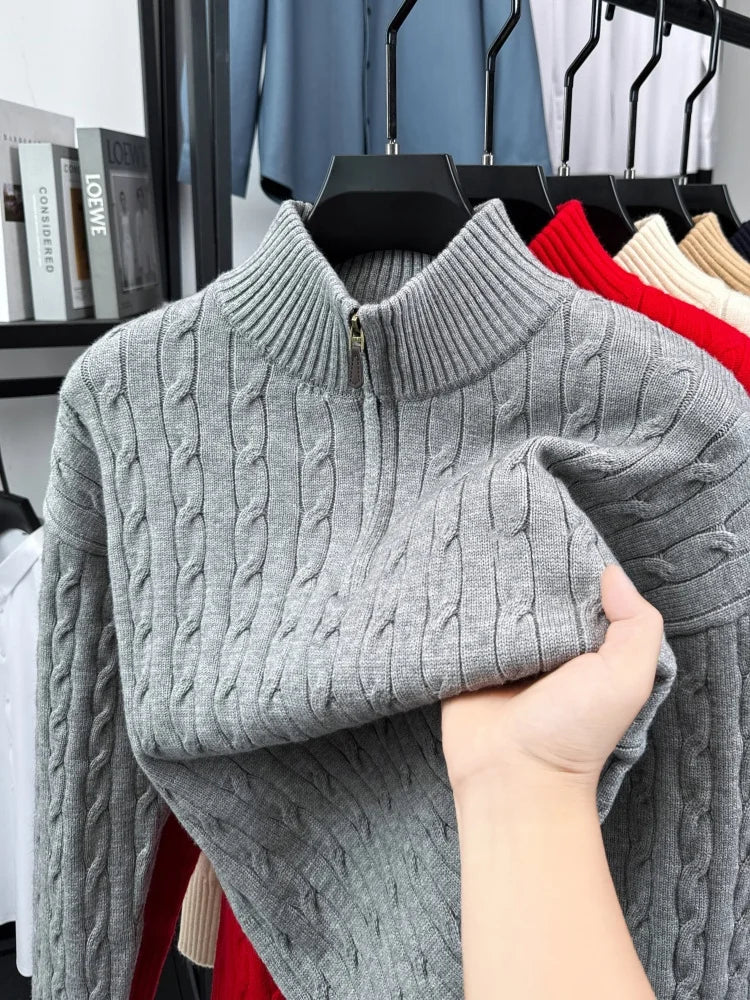 Men Sweater "High end Fashion zipper collar Sweater Men casual new exquisite jacquard"