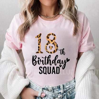 Chapter 18th Tshirt Female Tops Fashion Leopard Graphic Print Women T-Shirt Birthday Girls Party Tee Harajuku Short Sleeve Shirt