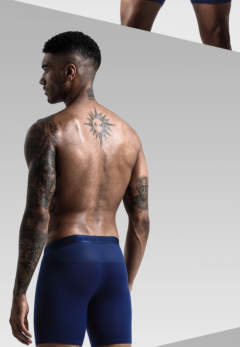 Men Long Performance Mesh Long-Leg Boxer Briefs / 3pcs