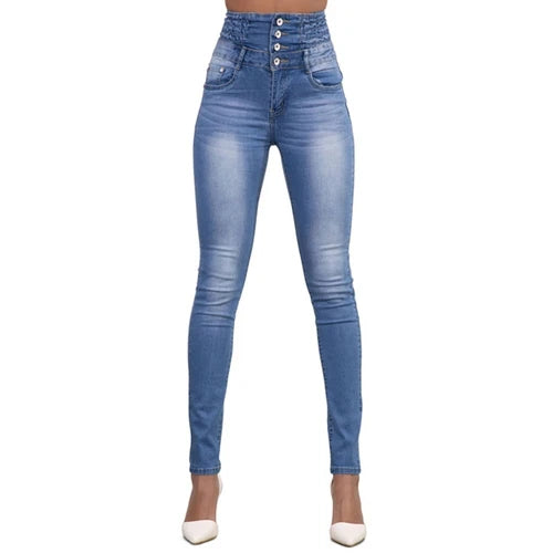 Women Jeans "Push Up Pencil Denim Pants Ladies Vintage High Waist  Casual Stretch Skinny"