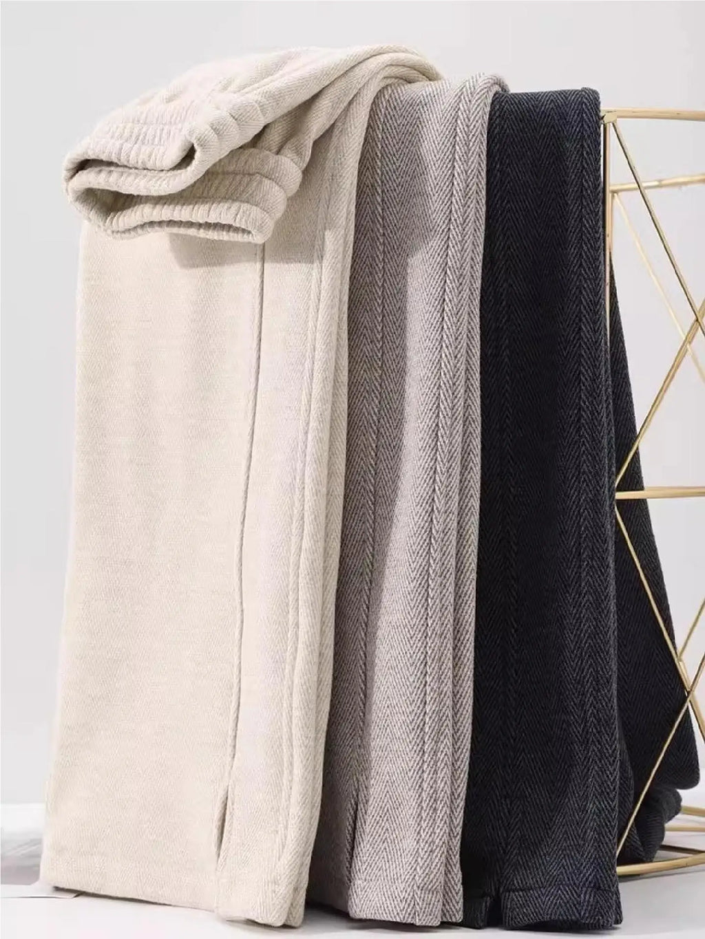 Women Trouser "Thickened Woolen Straight Leg Pants Women's High Waist Wide Leg Narrow Version Winter Autumn Fleece Lined Trousers Casual Pants"