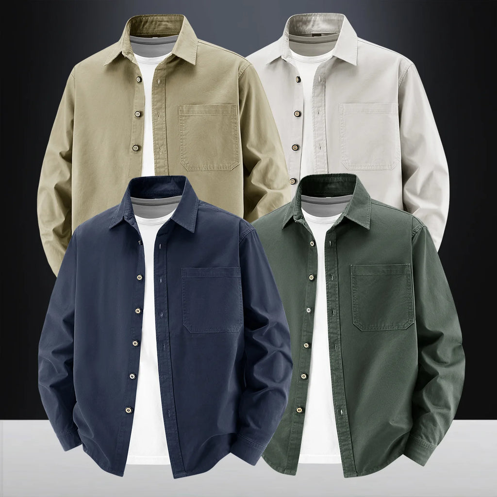 Men Shirt "Solid Color Long-Sleeved"