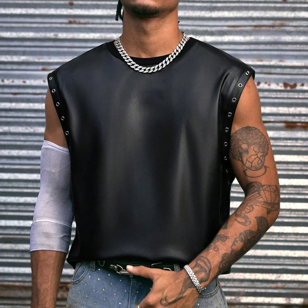 Men's Leather Tank Tops Superior Quality