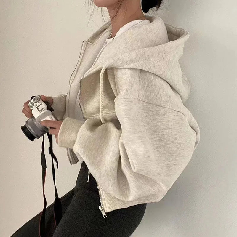 Women Sweaters & Hoodies "Autumn Winter Hooded Hoodies Women Casual Streetwear Zip Up Sweatshirts"