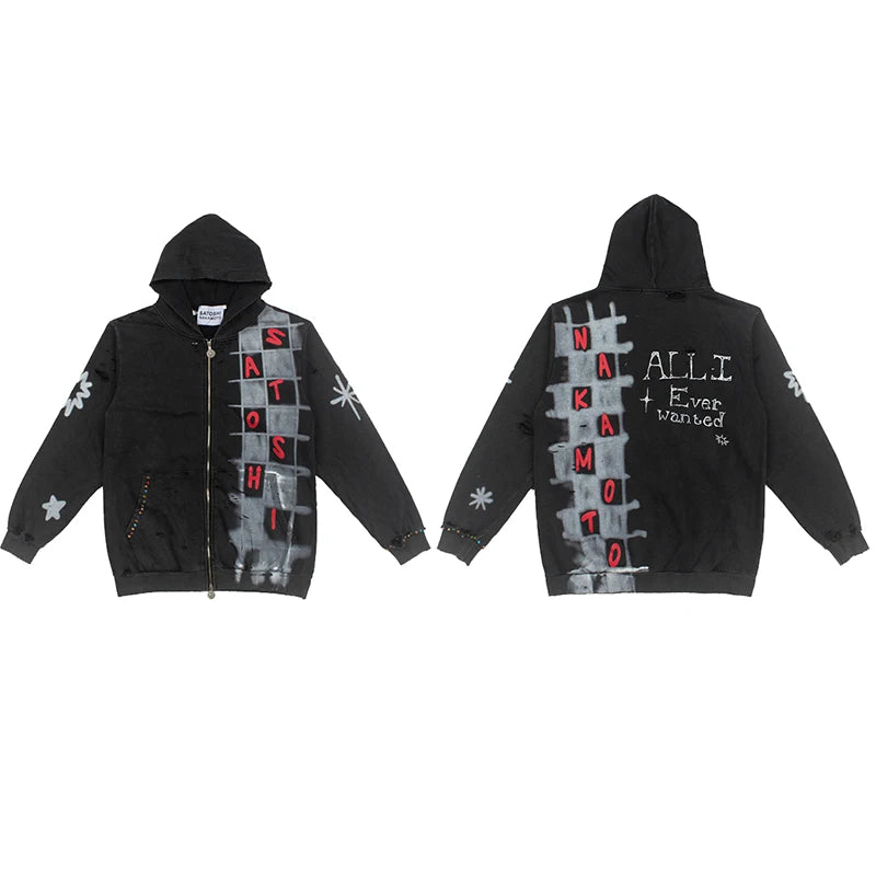 Men Hoodie Sweatshirt "SATOSHI NAKAMOTO Vintage"