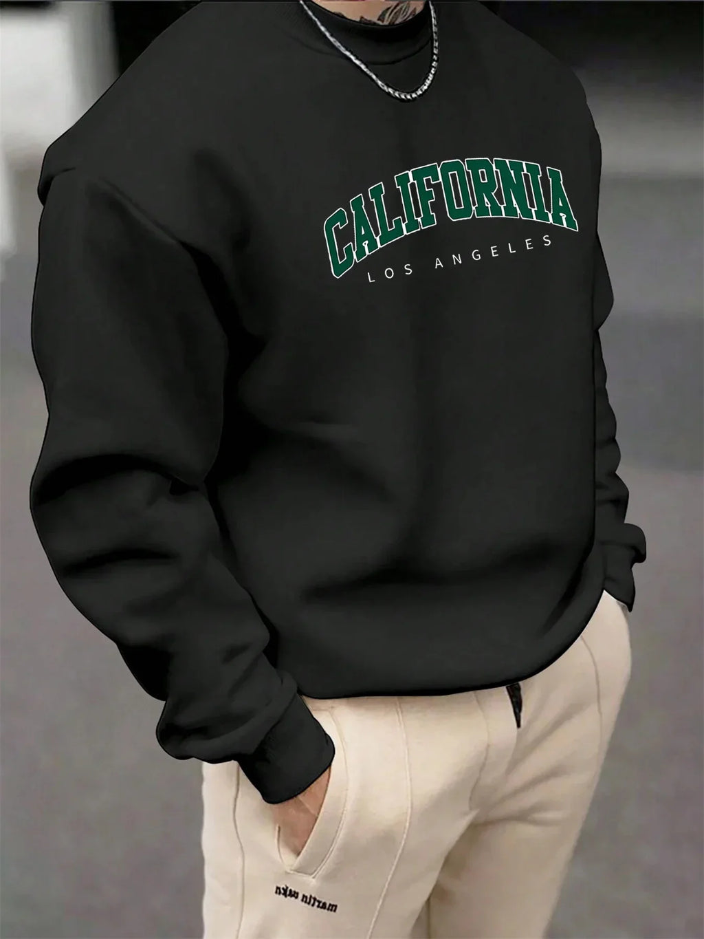 Men Hoodie Sweatshirt "CALIFORNIA LOS ANGELS Green"