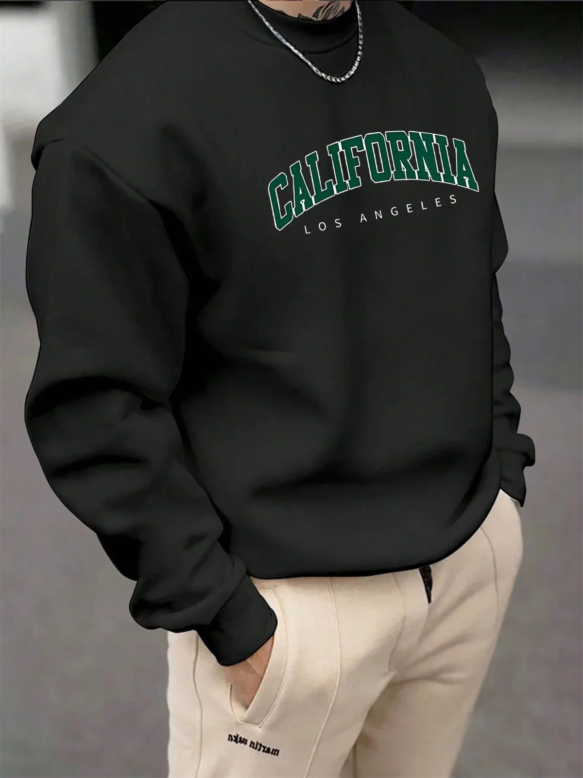 Men Hoodie Sweatshirt "CALIFORNIA LOS ANGELS Green"