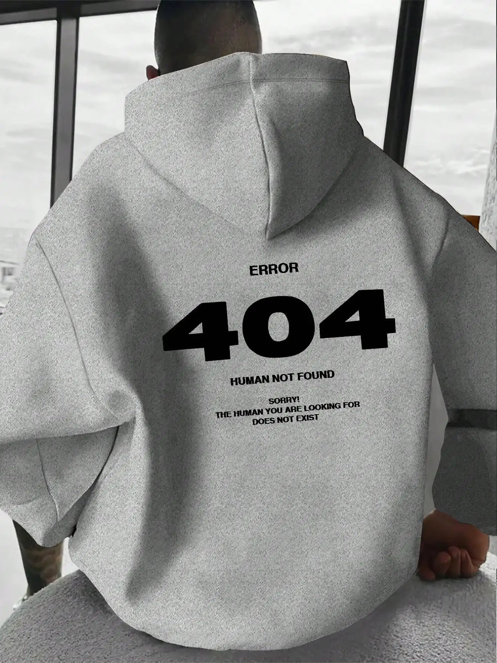 Men Hoodie Sweatshirt "ERROR 404 Human Not Find"