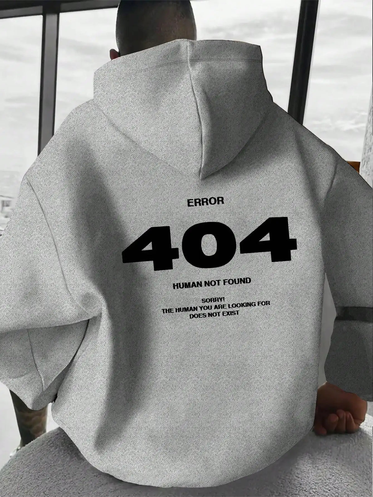 Men Hoodie Sweatshirt "ERROR 404 Human Not Find"