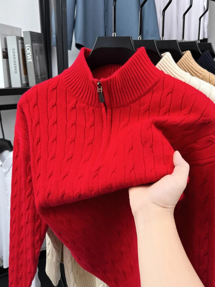 Men Sweater "High end Fashion zipper collar Sweater Men casual new exquisite jacquard"