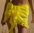 Women Cover "Ruffle Bikini Cover Ups Short Skirt for Women 2024 Summer Sun Protection"