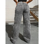 Womens Jeans "Y2k Jeans High Waist Stretch Cargo Pants Multiple Pockets Casual Trousers For Ladies Fashion Retro Style"