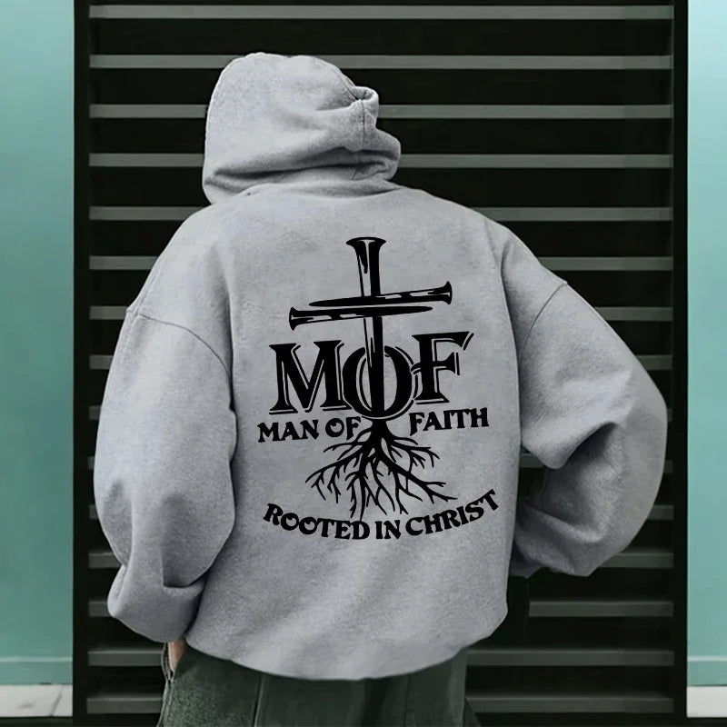 Men Hoodie Sweatshirt "Man Of Faith"
