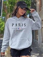 Women Sweaters & Hoodies "PARIS Graphic Letter Hoodies Women's Hooded Sweatshirt Pullover"