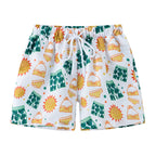 Men's Summer Swimming Trunk Swimwear Flower Printed Swimsuits Swimwear
