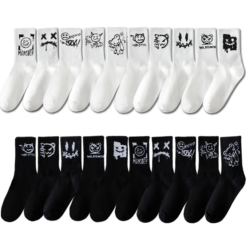 Men's sports socks"Ghost face graffiti" 10 pairs