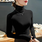 Women T-shirt &Polo "Fashion Autumn Winter Female Turtleneck Fleece Stretch Shirt"