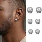 Unisex Jewerly "TOPGRILLZ 1 Pair Square Iced Out Cubic Zirconia Brass Magnetic Ear Clip Simple Fashion No Piercing"