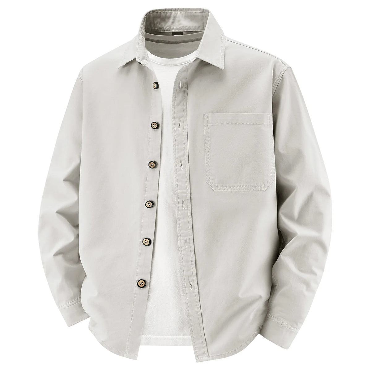 Men Shirt "Solid Color Long-Sleeved"