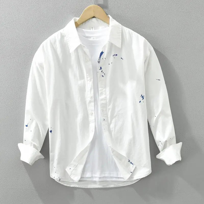 Men Shirt "Elegant Ink Splash"