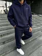Men Matching Set "Premium Men's 2 Piece Hoodie Tracksuit, Exquisite Cursive Handwritten Signature"