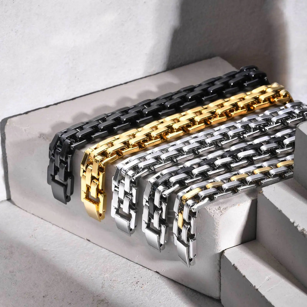 Men Jewelry & Accessory "Vnox Stylish Strap Chain Bracelets for Men"