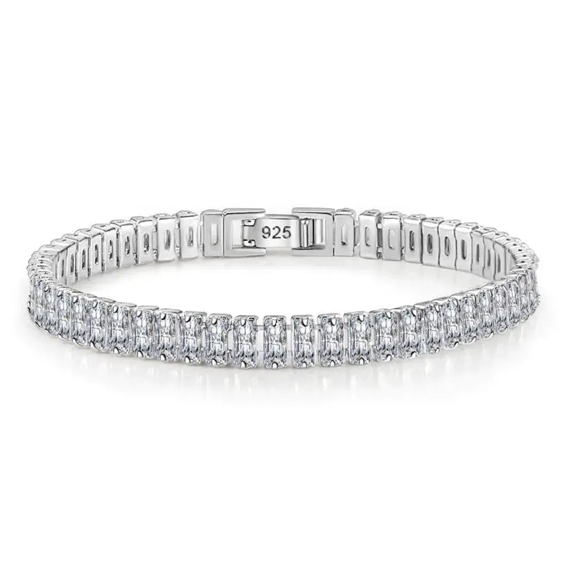 Unisex Jewelry & Accessory "3mm 4mm D Color Moissanite Tennis Bracelet Full Diamond GRA 925 Sterling Silver Wedding Jewelry Bracelets"