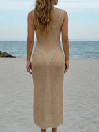 Women Cover "Deep V Hollow Out Crochet Maxi Dress Women Summer Beach Cover Up Dress See Through Knit Long Dress Bikini Cover Up Swimwear"