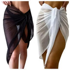 Women Cover "Summer Beach Dress Wrap Sheer Wrap Knot Waist Swimsuit Cover Up Skirt Bikini"