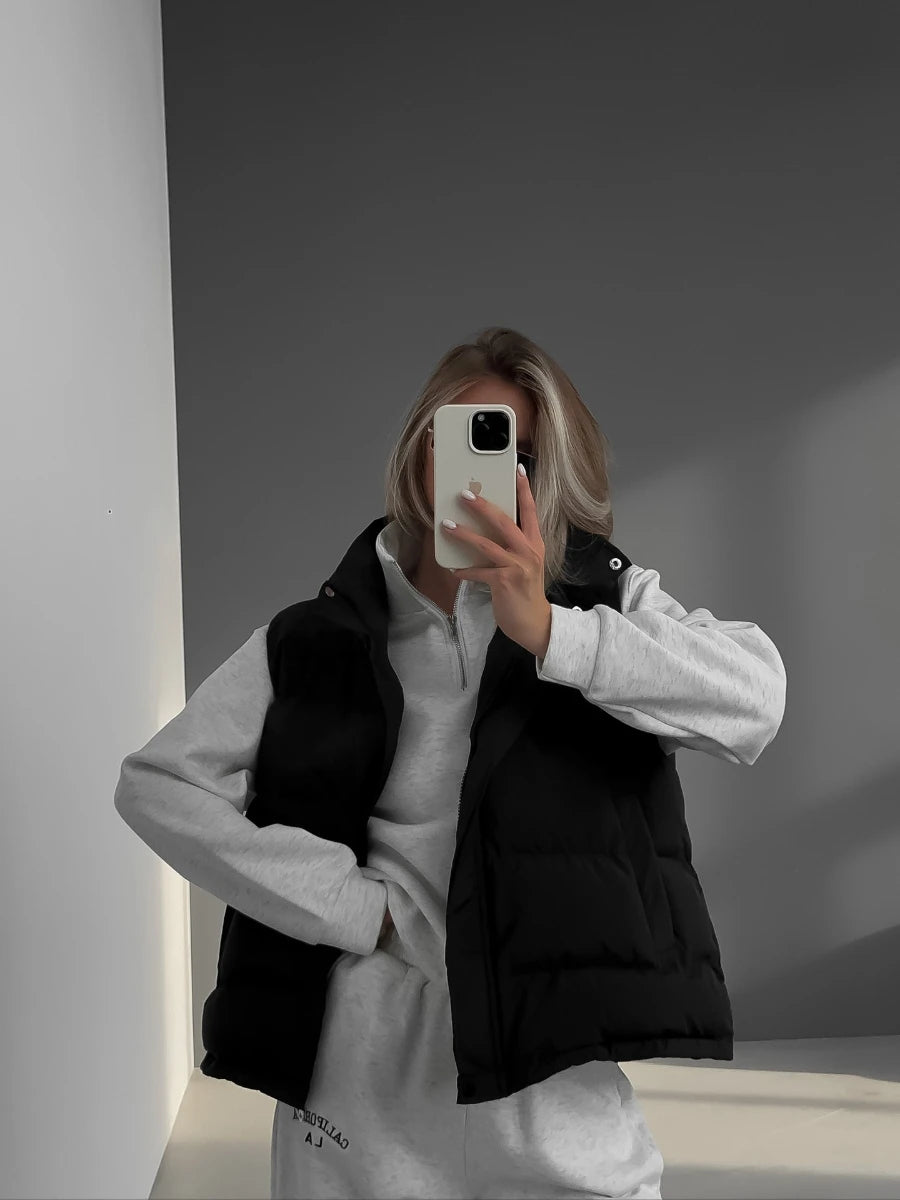 Women Coat & Jacket "Winter Sleeveless Hooded Puffer Vest Hot Trendy Outerwear Fashionable Spicy Girls Coats Vests"