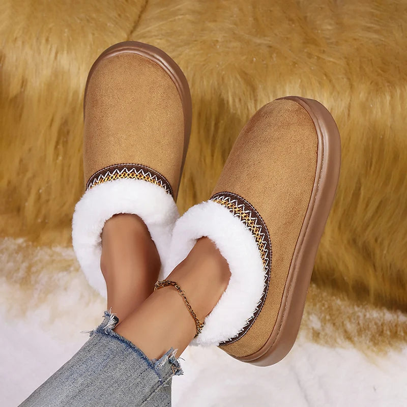 Women Slippers "Fluffy Women's Slippers Home Casual Plush Ankle Boots"
