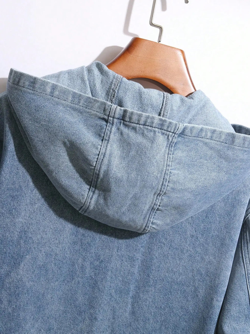 Men Denim Top"Baggy Men Hooded Denim Jacket Zip Up Loose Fit Jean Coat"