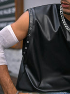Men's Leather Tank Tops Superior Quality