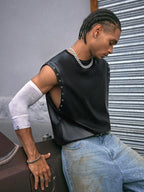 Men's Leather Tank Tops Superior Quality