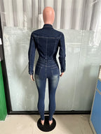Women Jeans Jumpsuit "Streetwear Jean Jumpsuits Fall Clothes Women Full Sleeve Bodycon"