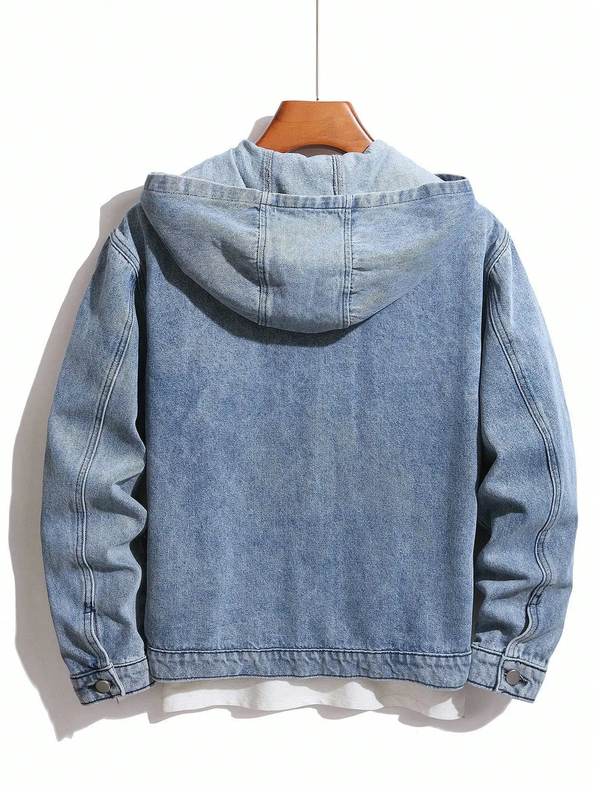 Men Denim Top"Baggy Men Hooded Denim Jacket Zip Up Loose Fit Jean Coat"