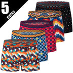 Men’s Classic Boxer Briefs – Gold Patterned Waistband / 5pcs