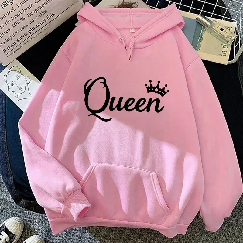 Women Sweaters & Hoodies"Outdoors Sports Jogging Clothing Autumn Winter Fashion Streetwear Queen Printing Women's Hoodies Casual Sweatshirt Pullover Tops"