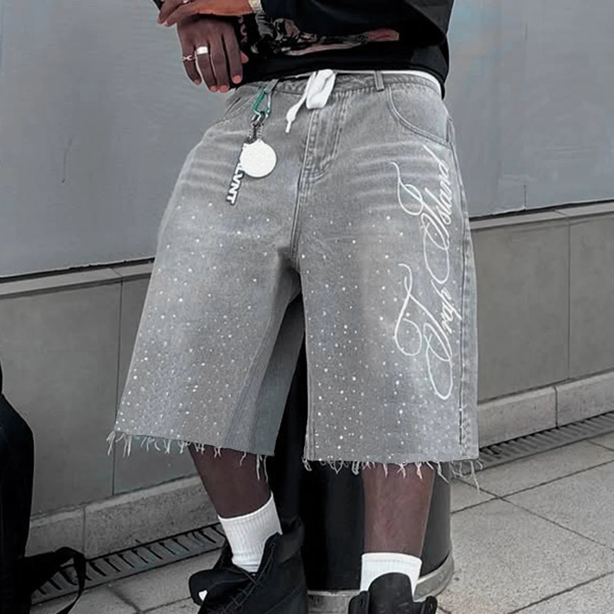 Men Short "Y2K Summer Fashion Denim Shorts for Men Knee Length"