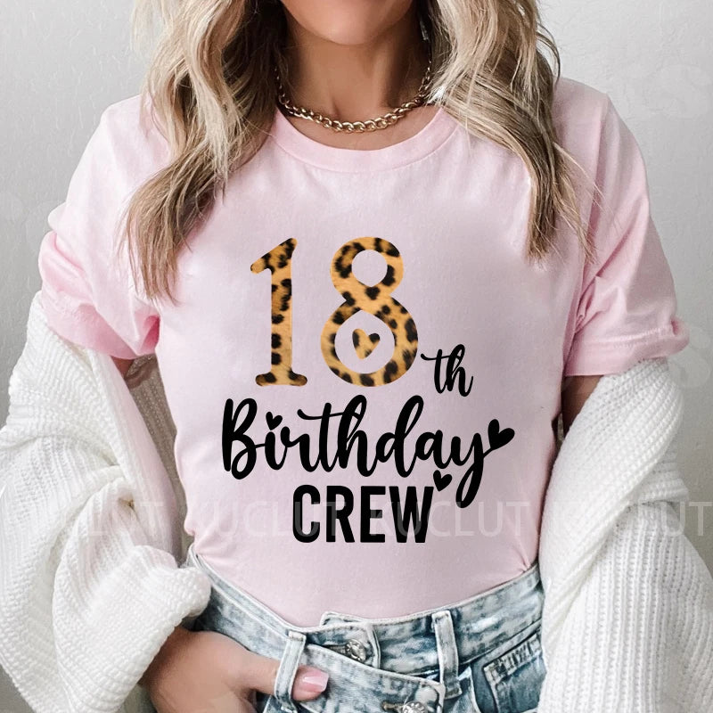 Chapter 18th Tshirt Female Tops Fashion Leopard Graphic Print Women T-Shirt Birthday Girls Party Tee Harajuku Short Sleeve Shirt