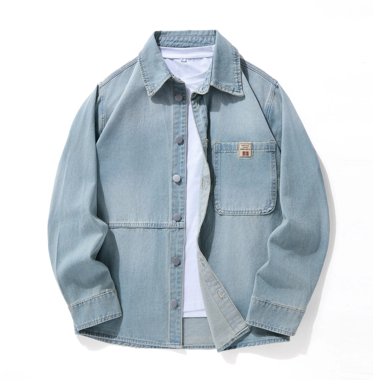 Men Denim Top"Casual Denim Shirt Jacket Classic Button Up Workwear"