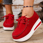 Women Sneakers "Women Running Shoes Outdoor Breathable Lace-up Thick Bottom"