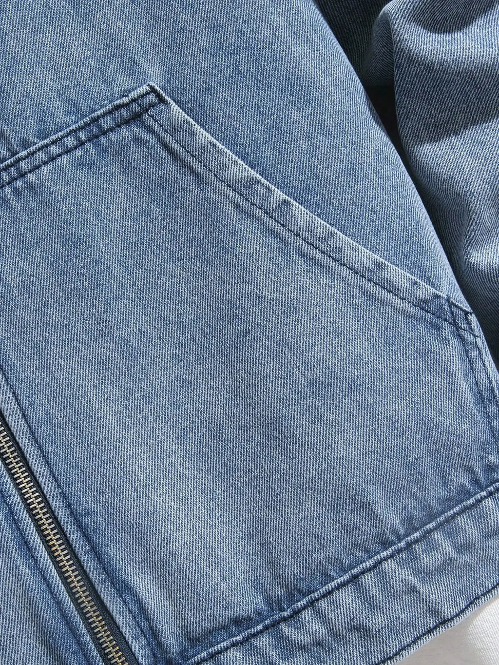 Men Denim Top"Baggy Men Hooded Denim Jacket Zip Up Loose Fit Jean Coat"