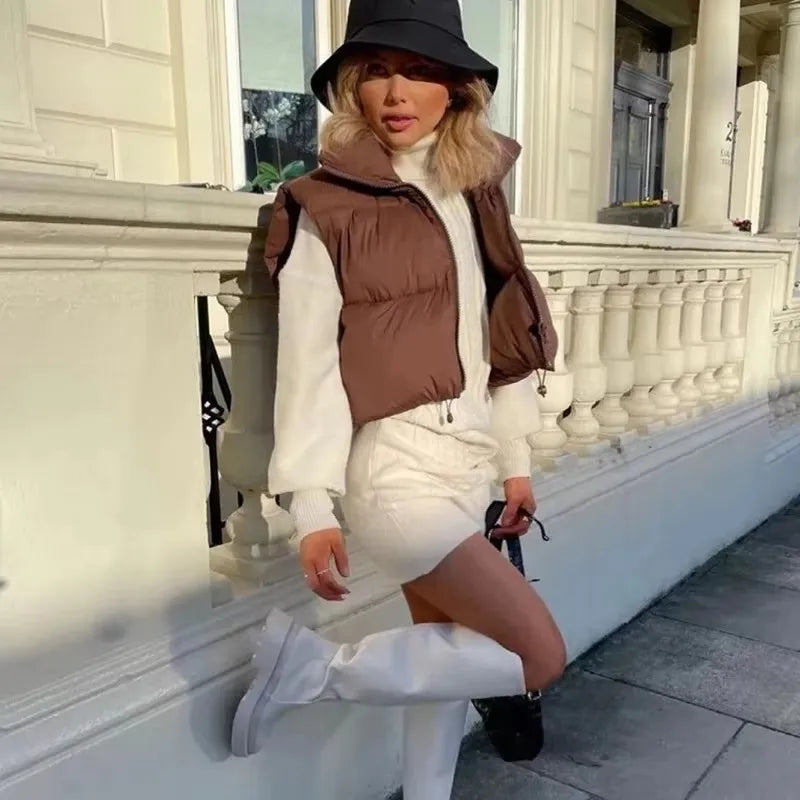 Women Coat & Jackets "Vest Fashion Autumn Stand Collar Elegant Coats Warm Outerwear"