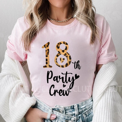 Chapter 18th Tshirt Female Tops Fashion Leopard Graphic Print Women T-Shirt Birthday Girls Party Tee Harajuku Short Sleeve Shirt