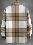 Men Shirt "Vintage Caramel Plaid Flannel"
