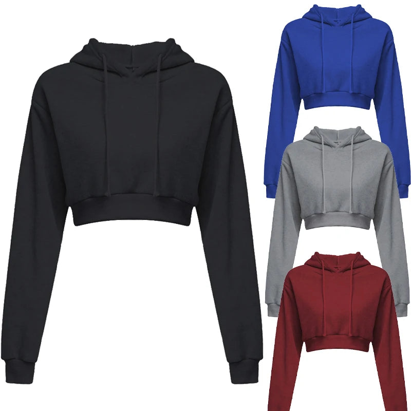 Women Sweaters & Hoodies "New Fashion Women Hoodie Sweatshirt Short Top Coat Sport Pullover"